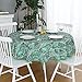 Dreaming Casa - Mantel para mesa redonda, algodón resistente, antimanchas, lona estampada, diseño de hoja de plátano, mesa de comedor, pícnic, fiesta, jardín, fácil de lavar, 180 x 180 cm, verde