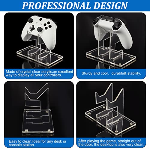 Image of AHANDMAKER Universal Controller Holder, Transparent Acrylic Game Controller Display Stand, Detachable Gamepad Desktop Stand for Display and Organization, Monolayer (Pack of 2)