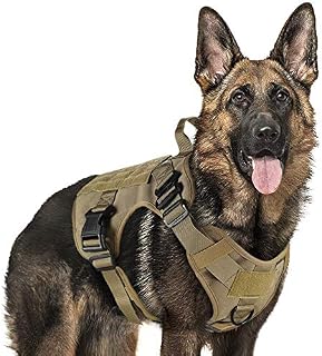 rabbitgoo Tactical Dog Harness Vest Large with Handle, Military Dog Harness Working Dog