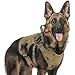 rabbitgoo Harnais Tactiques pour Chien L Marron, Gilet à Anneaux pour Chiens de Travail Militaires, Harnais Militaires Chien d’Entraînement sans Tension, avec Pinces à Sangle pour Randonnées et Chasse