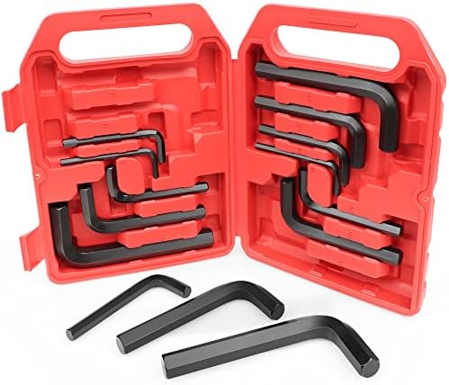 PAKNMAN 14-Piece Jumbo Allen Wrench Set, Extra Large Hex Key Set, SAE & Metric, MM (8mm-19mm), SAE (1/4"-3/4)