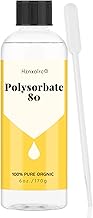 6 oz Polysorbate 80 for Bath Bombs, Premium Polysorbate 80 (Sorbitan Oleate) Liquid, 100% Pure, Cosmetics Grade, Gentle on Skin, Suitable for Making Lotions