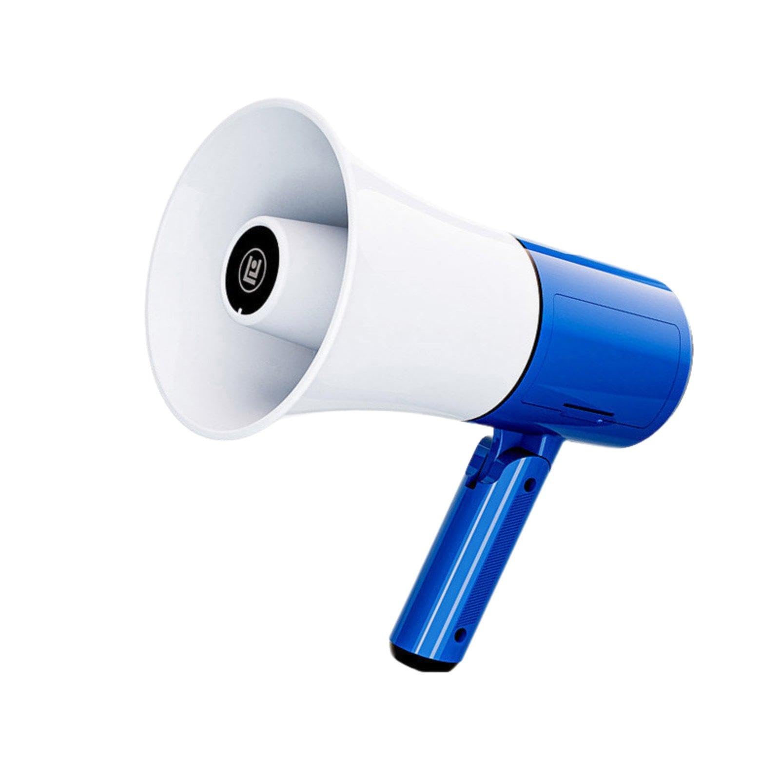 bluetooth megaphone speaker, handheld rechargeable loudspeaker, outdoor recording amplifier for promotion blue white 20w 2 batteries
