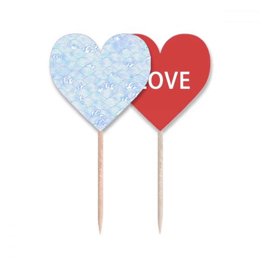 Cure-dents japonais motif vagues bleues pour décoration de cupcake