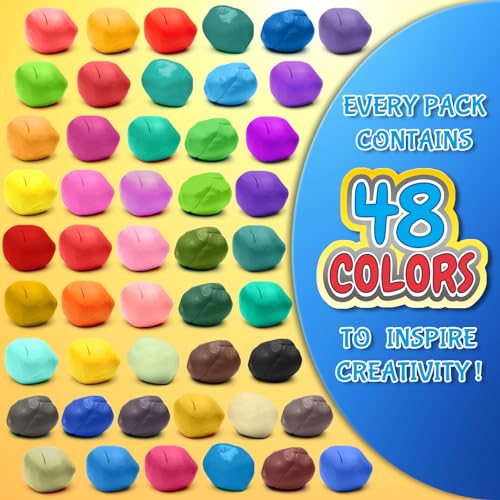 image for ESSENSON Magic Clay - Air Dry Clay 48 Colors, Modeling Clay for Kids w