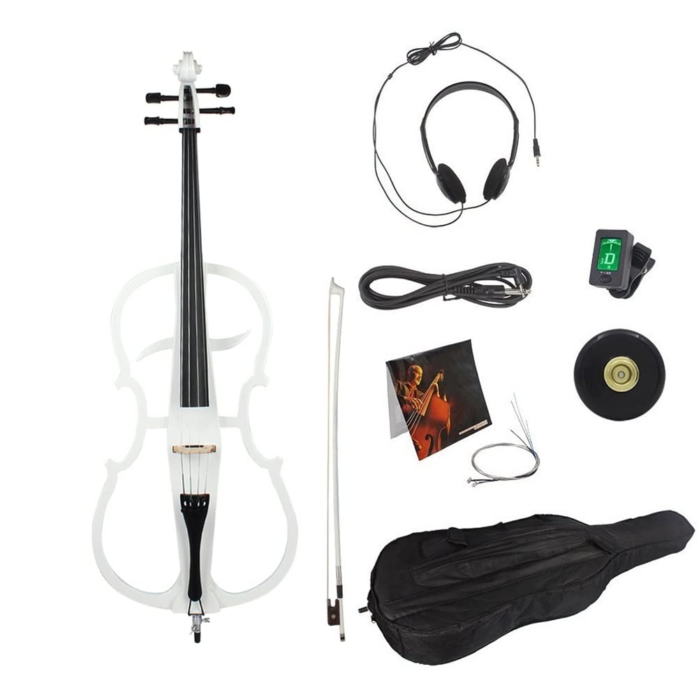 4/4 Violoncello Elettrico Professionale in Legno Massello A Grandezza Naturale Che Suona Il Violoncello Elettronico con Raccordi in Ebano