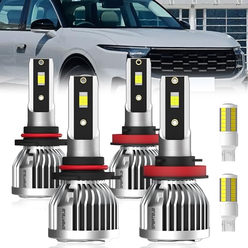 Image of For 2007-2010 & 2015-2023 Ford Edge light Bulbs, 9005 High Beam H11 Low Beam Turn signal Lights Combo, 6-Pack