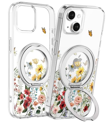 Coque iPhone 14 avec support MagSafe intégré Loheckle en TPU souple pour femme et fille