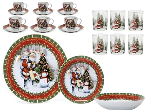 Servizio di piatti completo di Bicchieri e Tazzine per 6