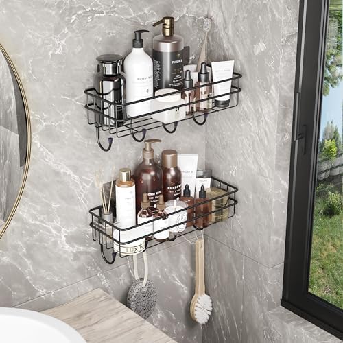 CUCURA Metal Bathroom Organiser Without Drill (Pack of 2) - Bathroom ...