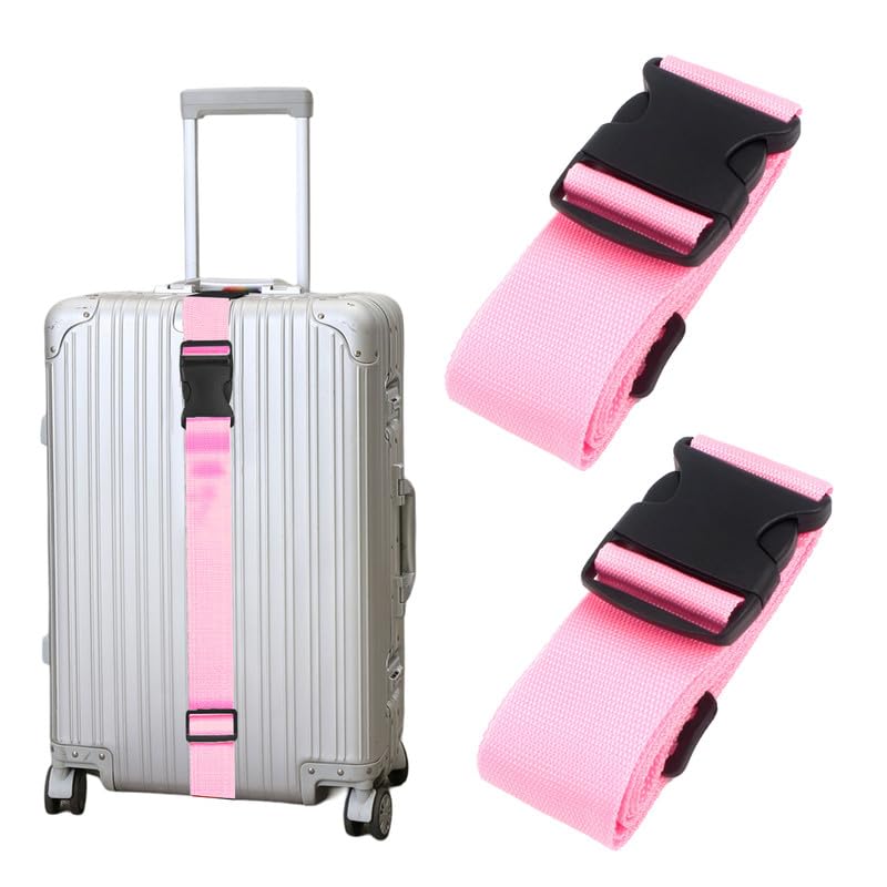 Kraptick Luggage Straps – Heavy Duty Luggage Straps for Extra Security and Easy Identification, Multi-Functional Travel Bag Strap Accessories, Easy-to-Use Luggage Strap for Suitcase (Pack of 2) (Pink)-image-41