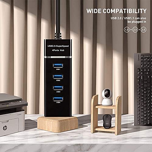 Usb Hub Split Multiport Adapter - Usb 3.0 Splitter For Multiple Ports To Laptop, Multi Usb A Port Expander For Ps4, 4 Port Usb Hub Connectors, 900Ma Volt Charger, No Powered, Pc Accessories&Usb Dock #TOP3