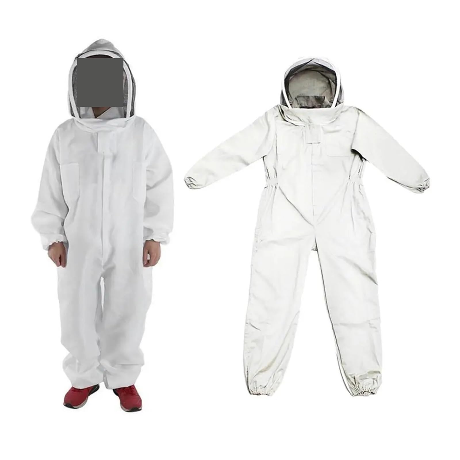 Kombinezon Pszczelarski, Kombinezon pszczelarski na całe ciało Profesjonalna odzież pszczelarska Ochrona Garnitur pszczelarski Kurtka Safty Veil Hat Dress Equipment(A L)
