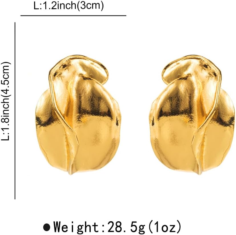 Trendy Statement Earrings for Women Chunky Gold Geometric Dangle Earrings Vintage Silver Oversized Earring Minimalist Everyday Jewelry Accessories - Image 2