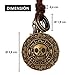 DonDon® - Collar de piel marrón con colgante de calavera de latón...