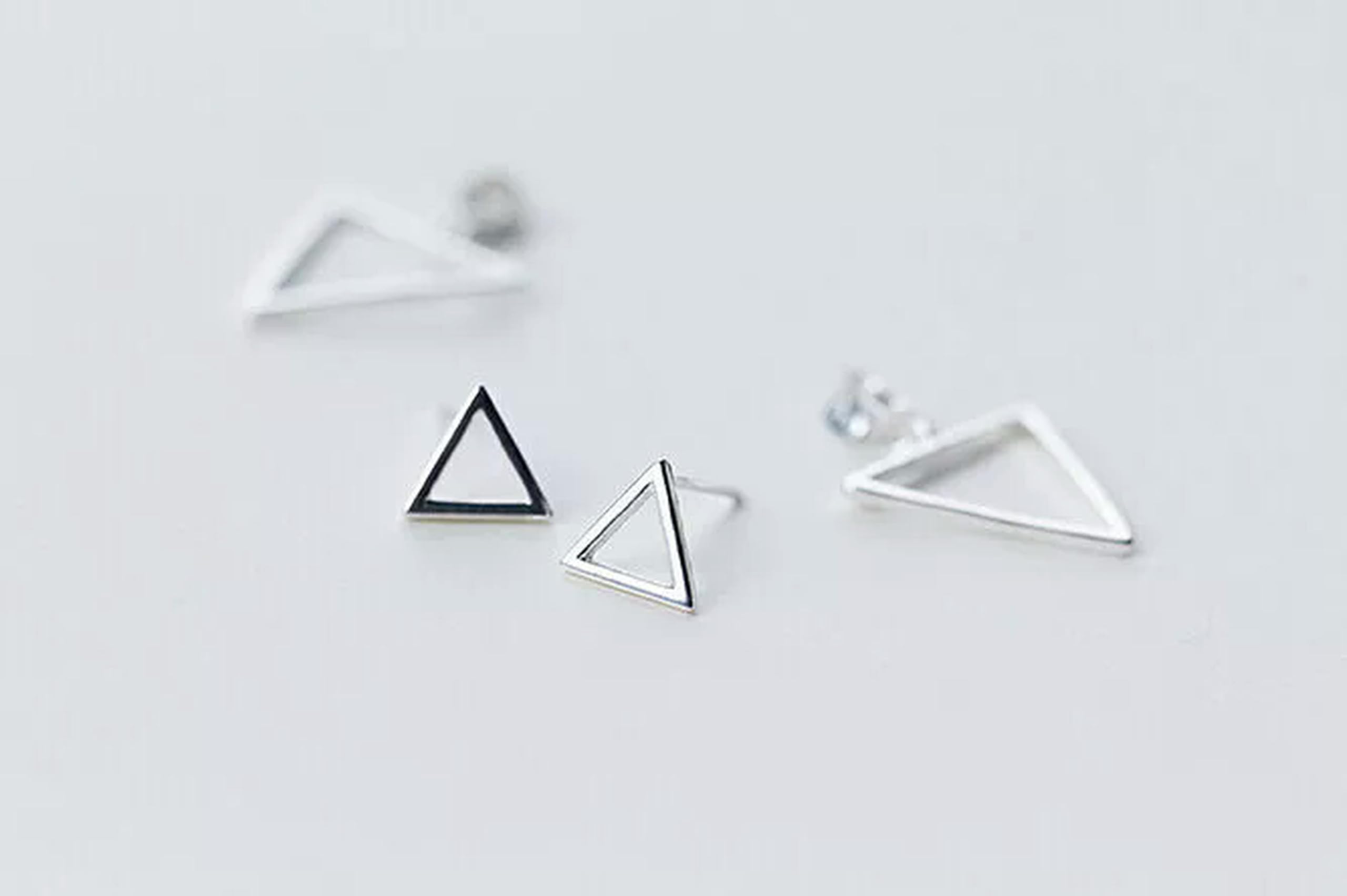 925 Sterling Silber Dreieck Ohrstecker Ear Jacket A1216-default