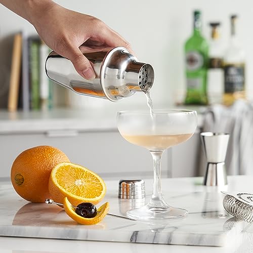 True Contour Cocktail Shaker, 8.5 Oz Stainless Steel Cobbler Shaker With Cap And Strainer - Drink Shakers For Cocktails And Liquor #TOP2