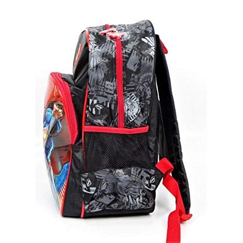 Mochila Escolar Super Homem Preta Luxel UN PM