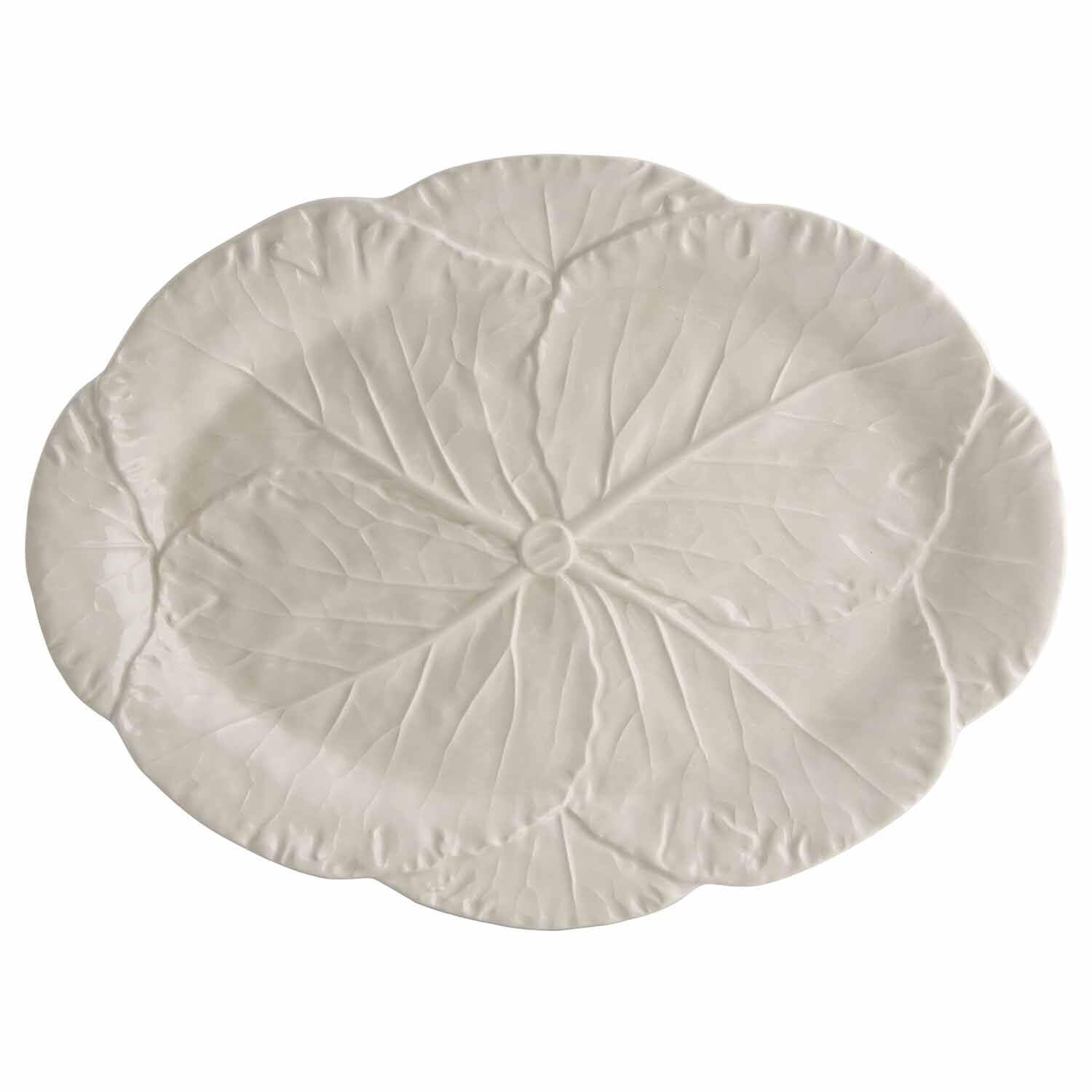Tamaño del plato ovalado de col: 3 cm de alto x 43 cm de ancho x 32 cm de profundidad.