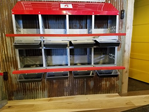 Duncan's Nesting Boxes - 8 Hole Metal Poultry Nest Box For Chickens, Hens, Ducks - Large Egg Laying Boxes - Rust Proofed Construction With Large Vented Holes And Rollout Egg Collection #TOP3
