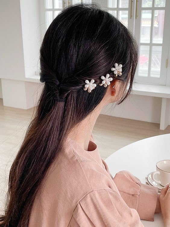 KRIDSLOM Pack of 10 Small Hair Clips Mini Pearl Claw Clip Butterfly Hair Clutch For Hair Accessories Hair Accessories for Women Girls For Decorative Hair 1