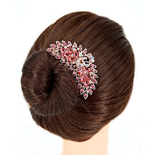 Peacock Hair Combs Clips, Handmade Wedding Hair Comb Clip Wedding Hair Crystal Rhinestones Women Hair Side Combs Retro Bridal Hair Clips Hair Accessories Inlaid Flower Headwear For Brides Wedding #TOP1