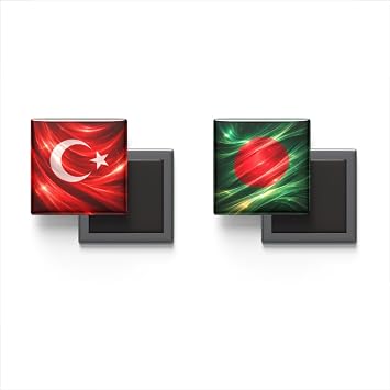 Buzdolap Magnetleri - Banglade  Bayra  ve T rk Bayra  - 2li Set Magneti