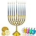 The Dreidel Company Hanukkah Candles Dripless Multi Blue Hued Frosted Deluxe Tapered Candles 1-Hour Burn Time Odorless 45 Candles for All Eight Nights of Hanukkah