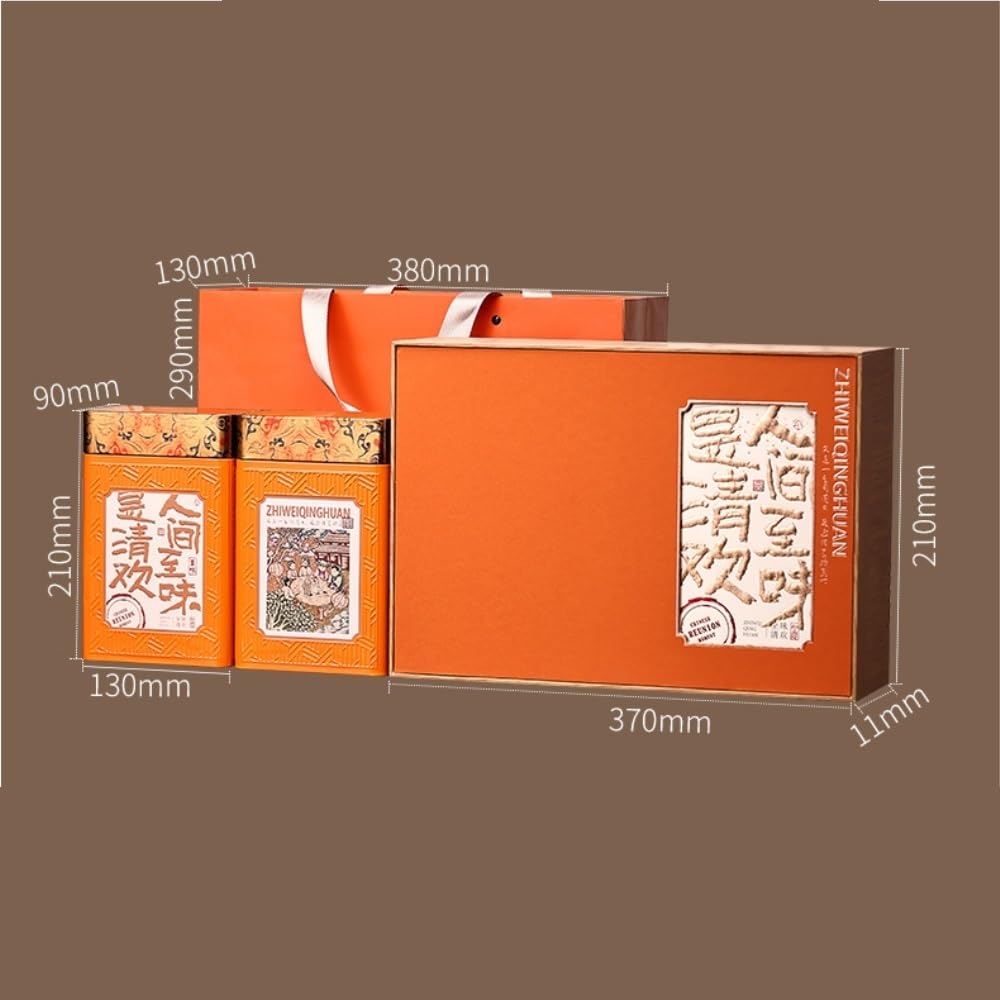 Set Da Tè Contenitore for la conservazione del tè sfuso Lattina quadrata Lattina sigillata da cucina Lattina vuota Set da tè retrò Set di scatole regalo con doppia lattina Barattolo Per Conservare Il