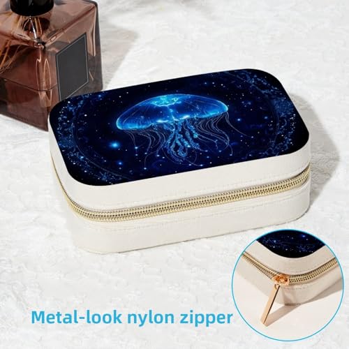 Boîte à bijoux méduse bleue pour éviter les nœuds de colliers - 7