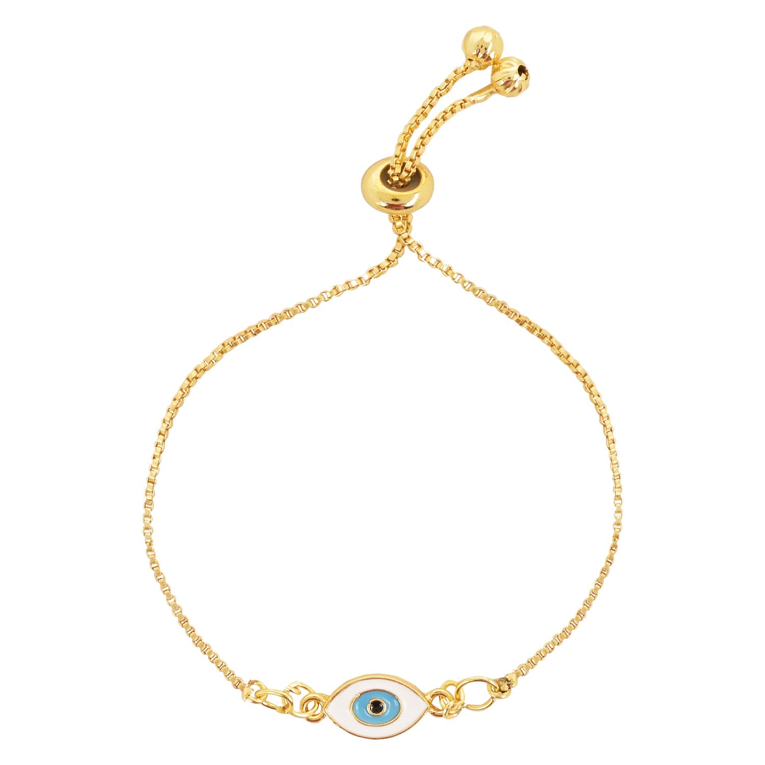 I Jewels Stylish Gold Plated Adjustable Evil Eye Bracelet For Women & Girls (B0C8V4D7YF) Amazon Price History, Amazon Price Tracker