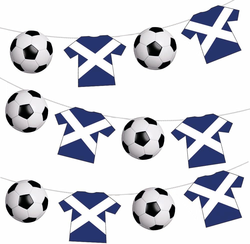 AK Giftshop Scotland Football Bunting Party Decorations Euro World Cup - 12pcs / 2.5m Ribbon
