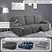 ULTICOR 8-Pieces Recliner Sofa Covers, Jacquared Stretch Couch Covers for 3 Cushion Reclining Sofa Slipcovers Thick Soft Washable (Style 1) (Dark Grey, 3 Seater Recliner Cover)