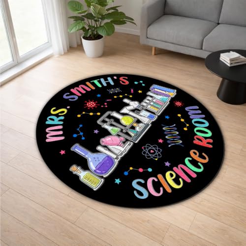 CAPOZEN Personalized Science Teacher Shaped Rug, Custom Teacher Classroom Area Rug, Colorful Science Lab Floor Mat, Science Classroom Rug, Teacher Appreciation Gift, Back to School Gift, Style #04 - Image 8