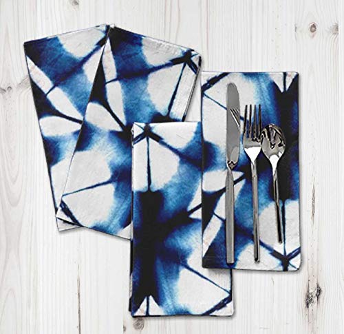 Serviette décorative en tissu Flex Coton bleu imprimé haut de gamme - 3