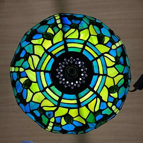 CASPERi Tiffany Style Table Lamp Yellow Green Dragonfly Lampshade 10 Inch Stained Glass Desk Light Handicraft Arts Alloy Frame Lamps
