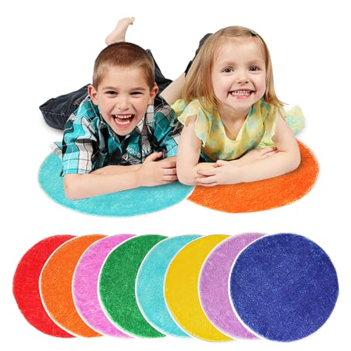 8 PCS Kids Carpet Circle Seats 16 Inch Classroom Circular Rugs Soft Non-Slip Round Floor Cushions for Kids Playroom Rug Daycare Floor Mats Sitting
