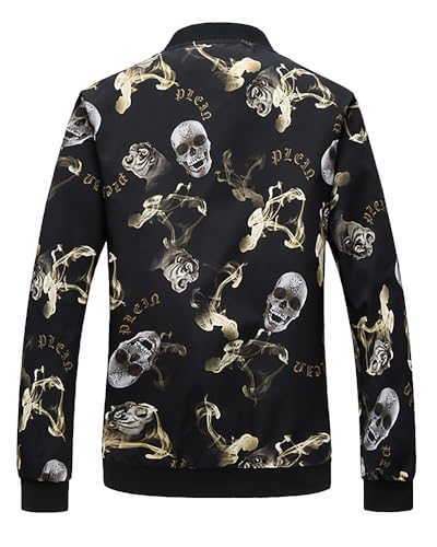Image of HENGAO Men's Stylish Floral Bomber Jacket