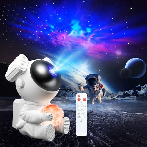LED Sternenhimmel Projektor, Galaxy Star Nachtlicht mit Spaceman und Mondlampe - Fernbedienung &...