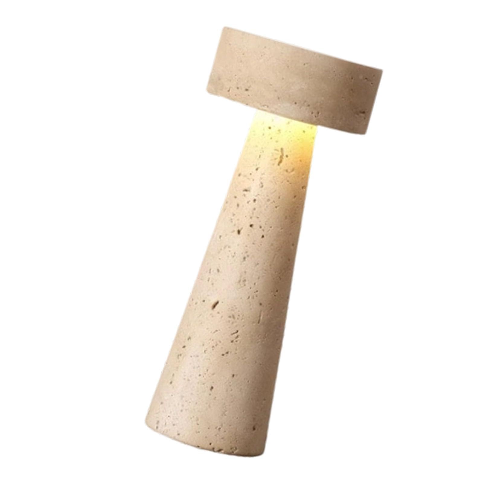 FROMCEO Stone Table Lamps Mushroom Nightstand Lamp Modern Decorative Bedside Light for Bedroom Study Hotel Bedside Background Simple Stone Table Lamps