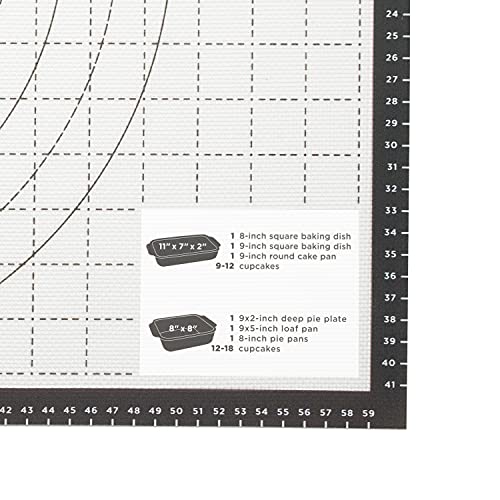 Image of Tovolo Pro-Grade Sil Pastry Mat w /Reference Marks for Baking, Food and Meal Prep, Cooking and More 25 inch x 18 inch