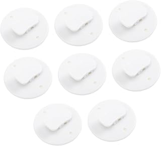 8 Pack Shower Curtain Weight Clips Plastic Self Adhesive Windproof | No Wall Hole Installation, Prevents Water Spillage, White Finish, Bathroom Accessory for Curtain and Window Use