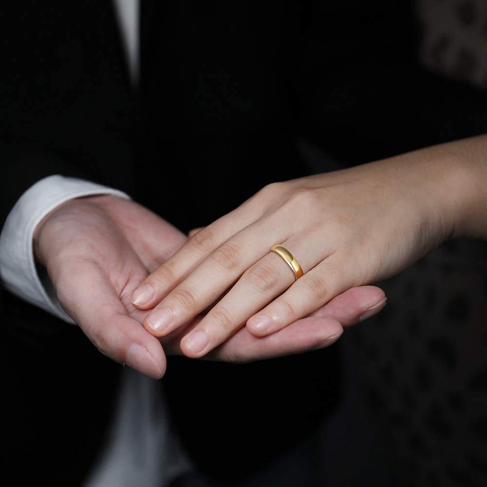 Zakk Anello da uomo e da donna Anello di fidanzamento in carburo di tungsteno lucido in oro giallo Anelli nuziali 2mm 4mm 6mm 8mm