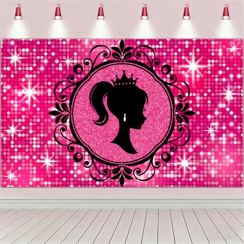 Banner fondo princesa rosa 70.1 x 43.3 pulgadas miniatura 1