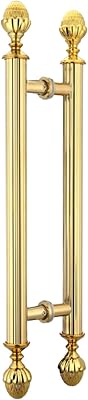 HAPPLiGNLY Gold Entry Door Handle 20in/27in/43in/55in,Heavy Duty Stainless Steel Double Sided H Shape Sliding Shower Door Handle,Round Bar Barn Door Handle (Color : Gold,Size : 70cm/27in)