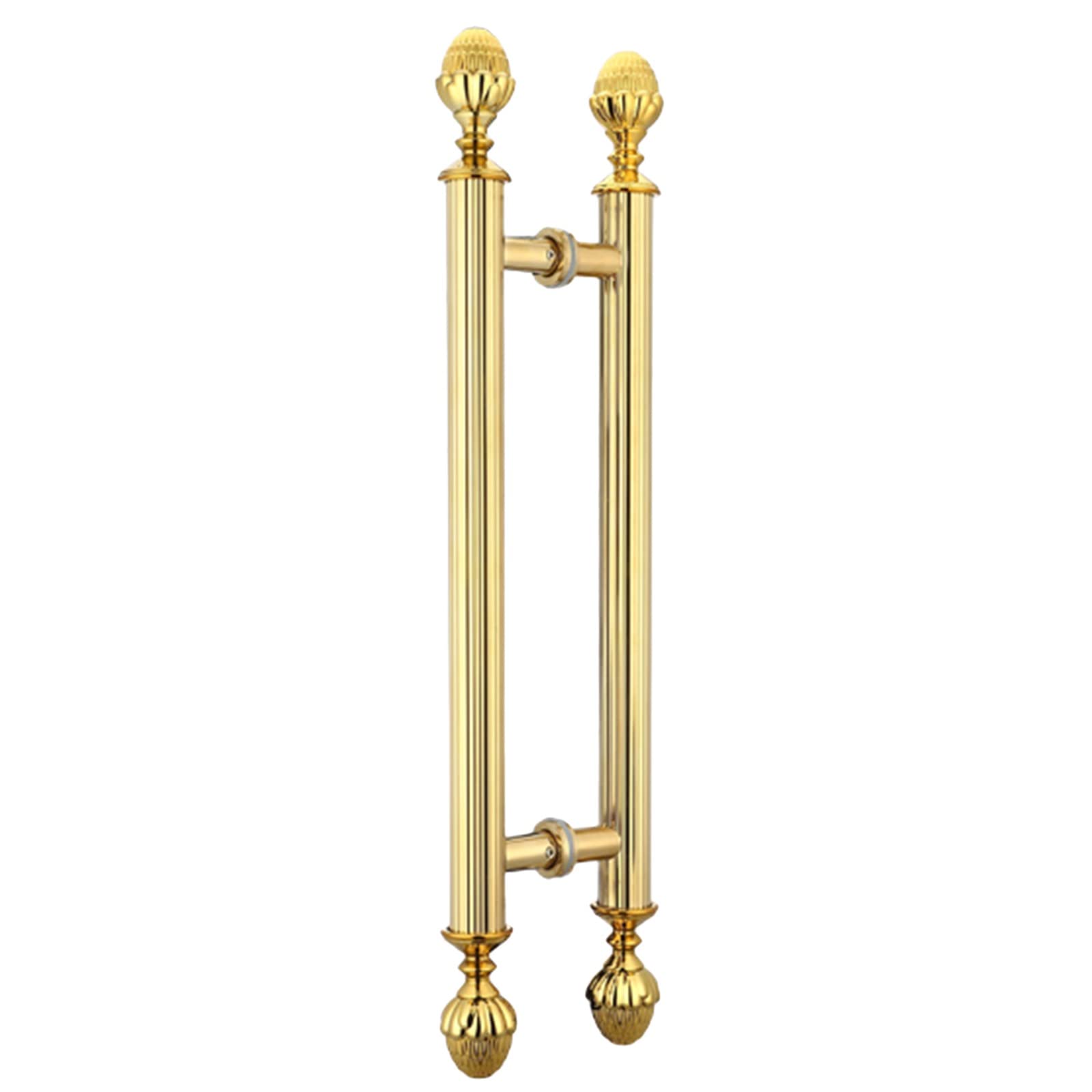 Heavy Duty Stainless Steel Double Sided H Shape Sliding Shower Door Handle,Gold Entry Door Handle 20in/27in/43in/55in, Round Bar(Gold,140cm/55in)