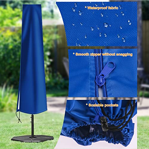 OKPOW Capa de guarda-chuva de pátio para guarda-chuvas ao ar livre de 2 a 3,4 m - 420D à prova d'ág