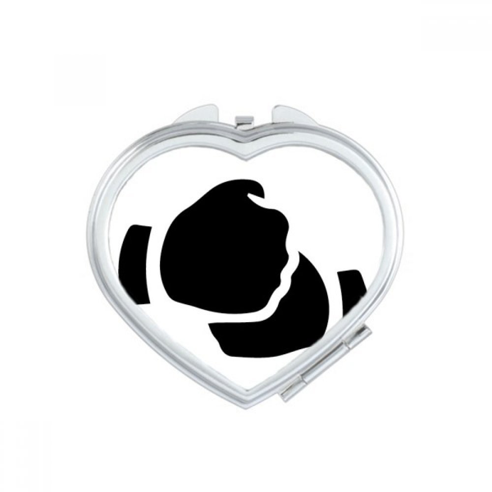 Miroir de maquillage portable mignon miroir de poche motif coeur multicolore