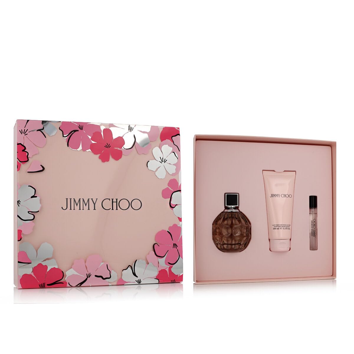 Jimmy Choo 3 Piece Gift Set (EDP Spray 3.3 oz, EDP Spray Mini 0.25