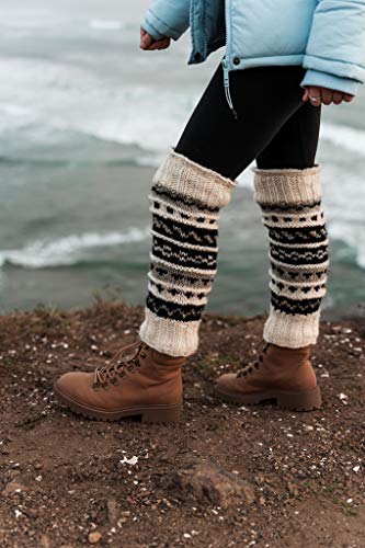 Tibetan Socks Hand Knit Wool Fleece Lined Leg Warmers Boot Toppers3